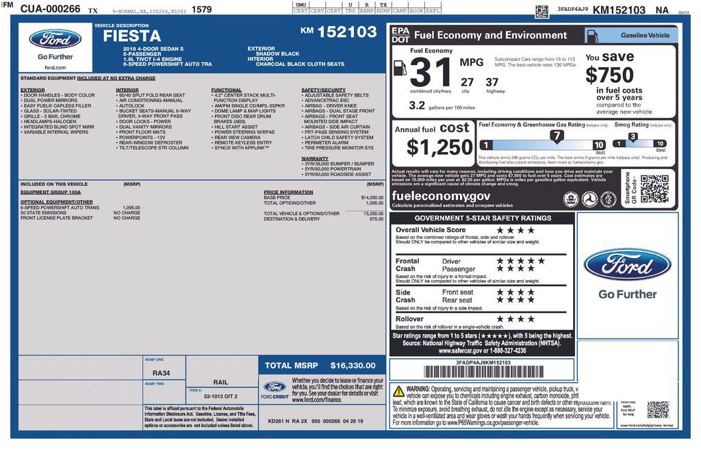 Used 2019 Ford Fiesta S FWD image 27