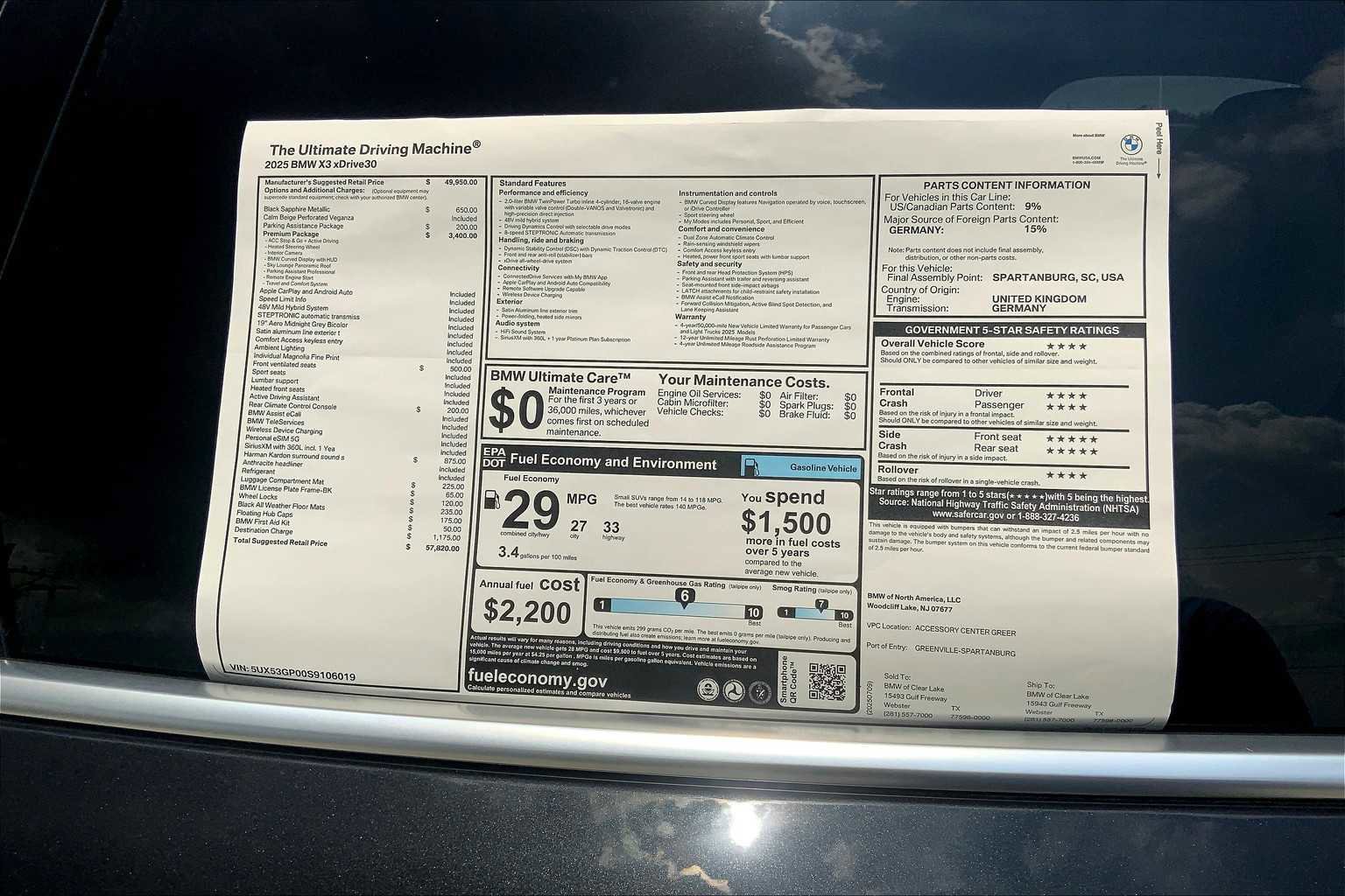 New 2025 BMW X3 xDrive30i w/ Premium Package image 19