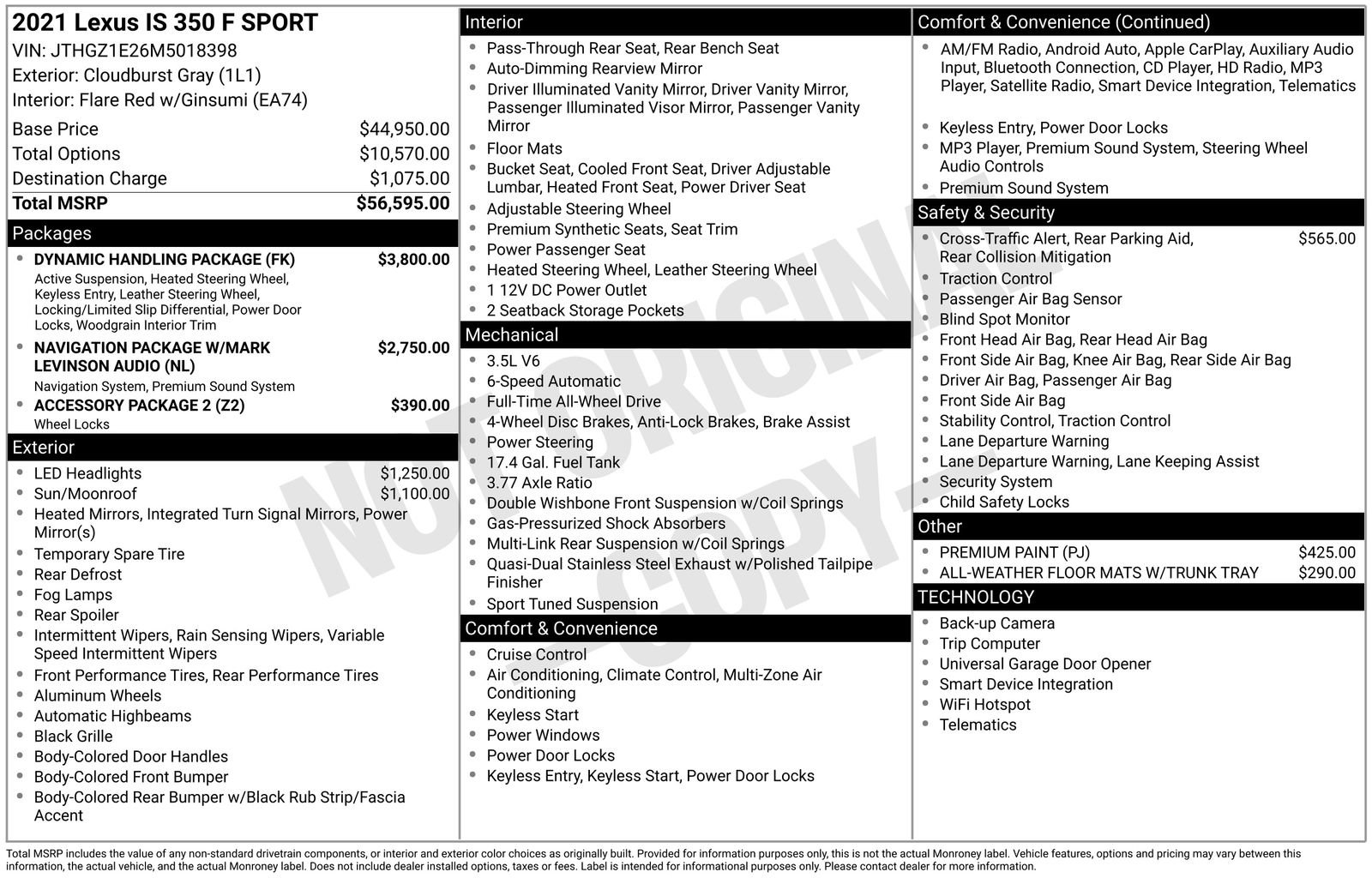 Used 2021 Lexus IS 350 F Sport w/ Dynamic Handling Package image 28