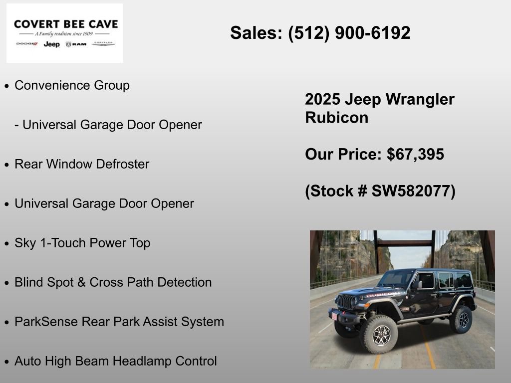 New 2025 Jeep Wrangler Unlimited Rubicon w/ Safety Group AWD/4WD image 12