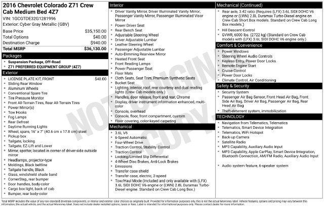 Used 2016 Chevrolet Colorado Z71 AWD/4WD image 24