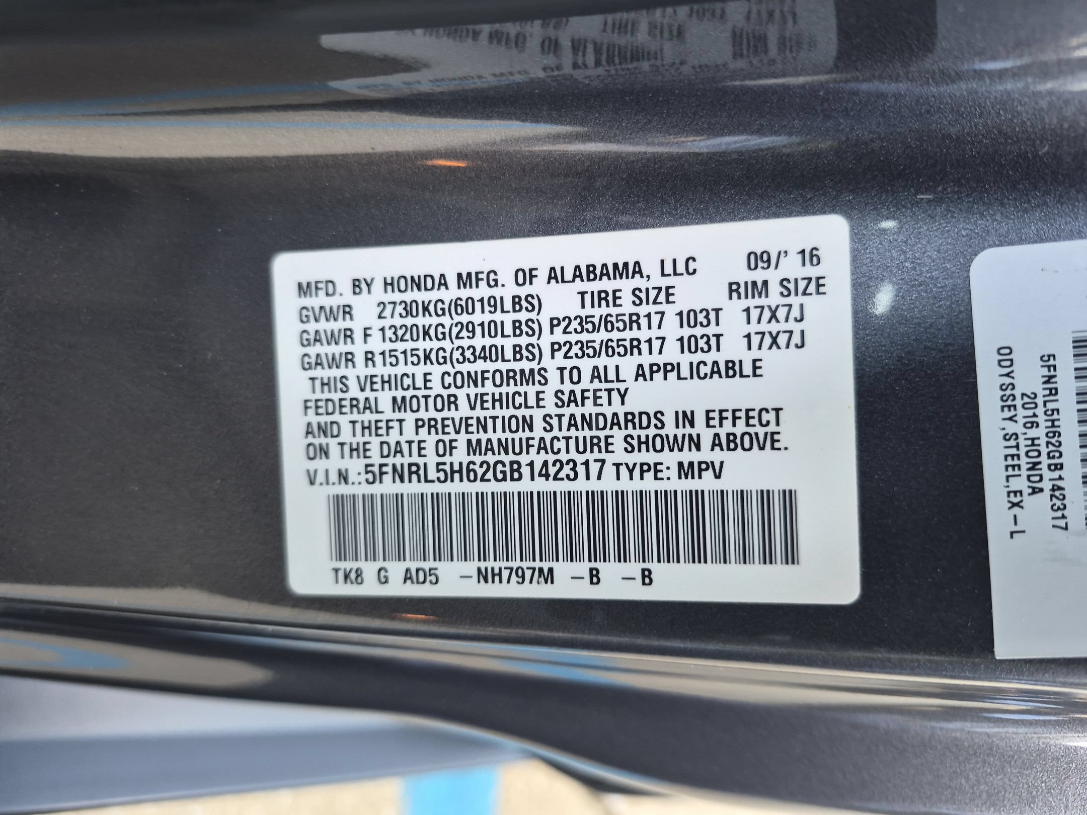 Used 2016 Honda Odyssey EX-L image 36