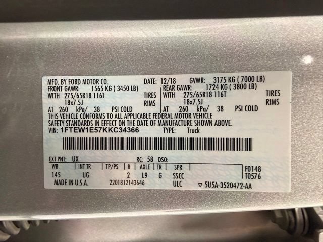 Used 2019 Ford F150 XLT w/ Equipment Group 302A Luxury AWD/4WD image 53