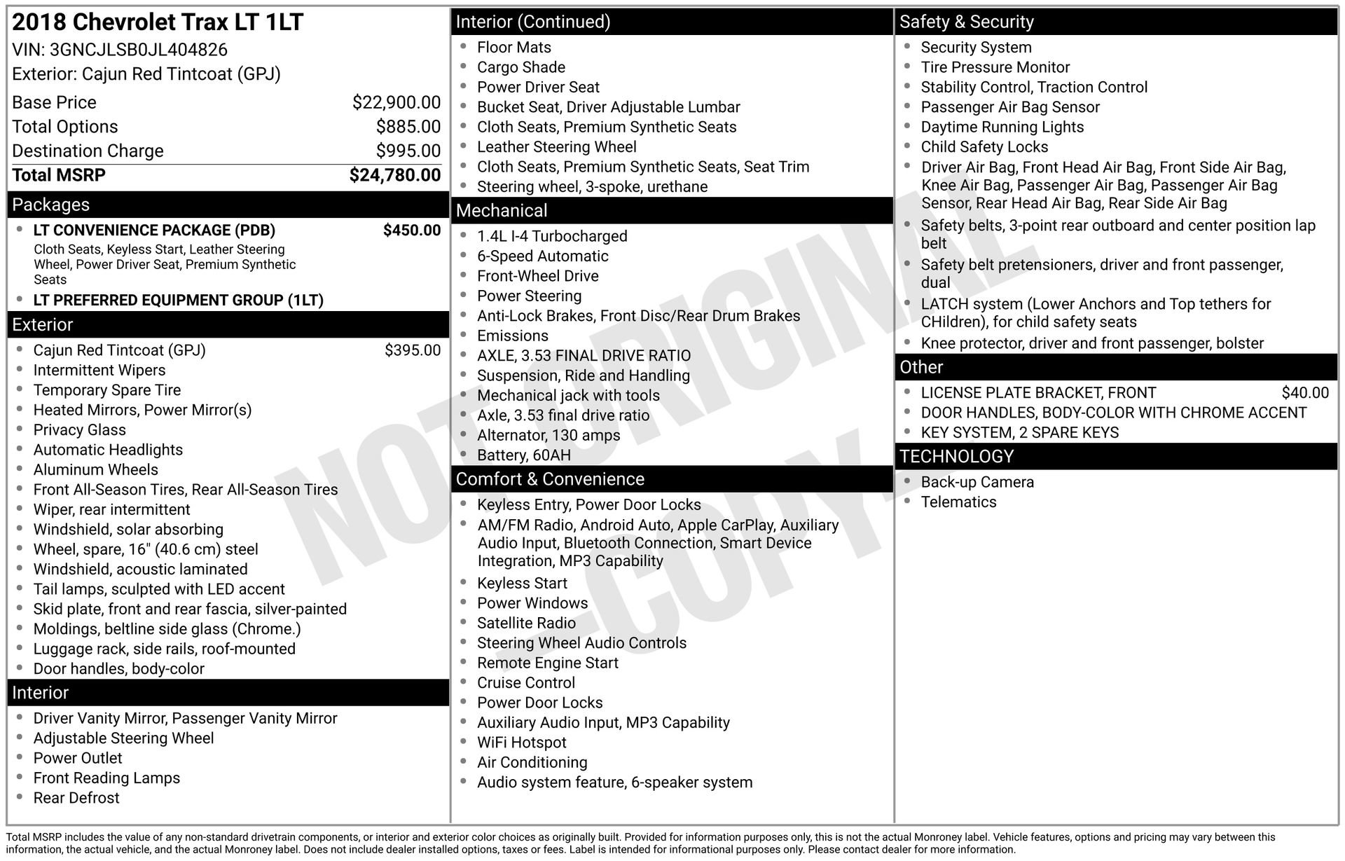 Used 2018 Chevrolet Trax LT w/ LT Convenience Package FWD image 4