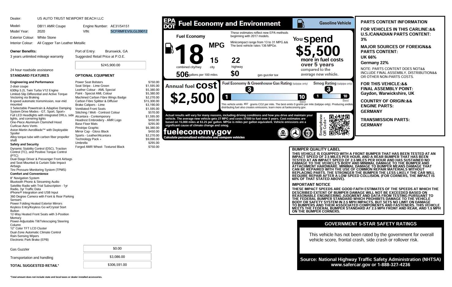 Used 2020 Aston Martin DB11 AMR image 6