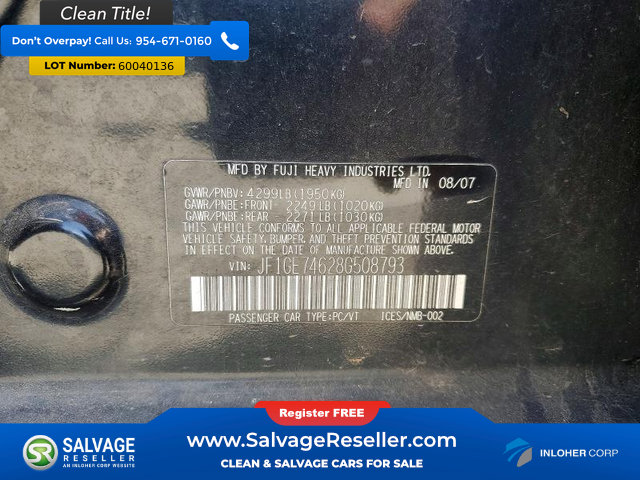 Used 2008 Subaru Impreza WRX Sedan w/ Sport Trim 2A AWD/4WD image 16