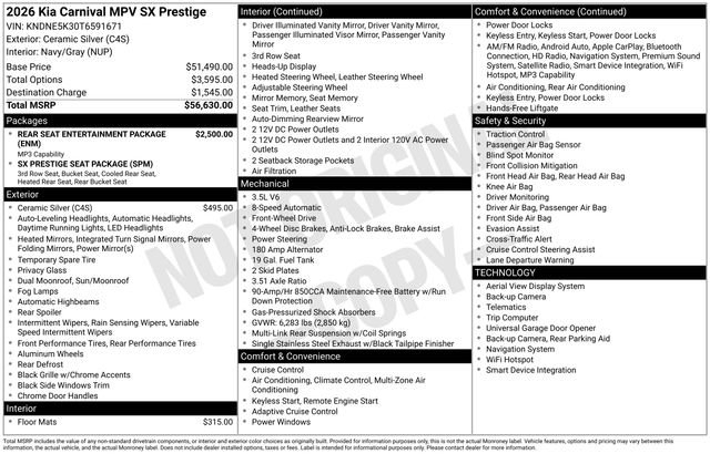 New 2026 Kia Carnival SX Prestige image 4