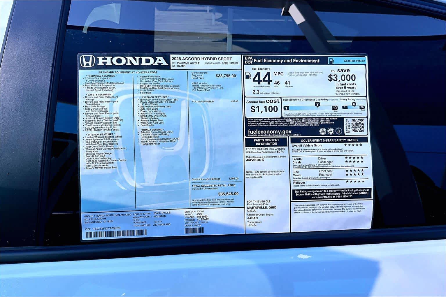 New 2026 Honda Accord Sport image 21