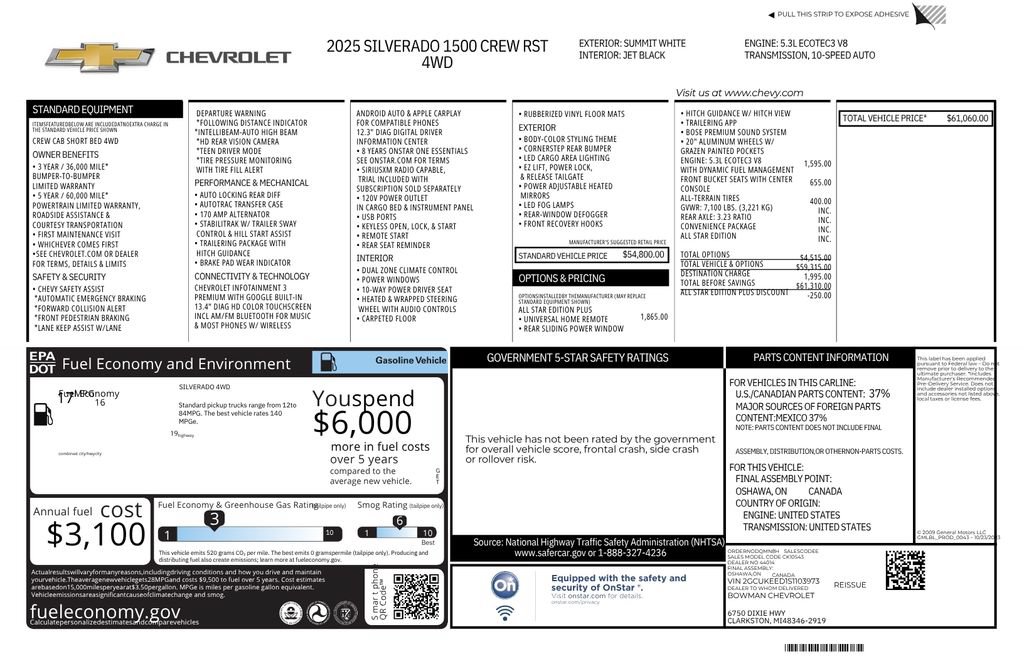 Certified 2025 Chevrolet Silverado 1500 RST w/ All Star Edition Plus AWD/4WD image 13