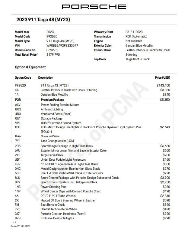 Certified 2023 Porsche 911 Targa 4S image 6