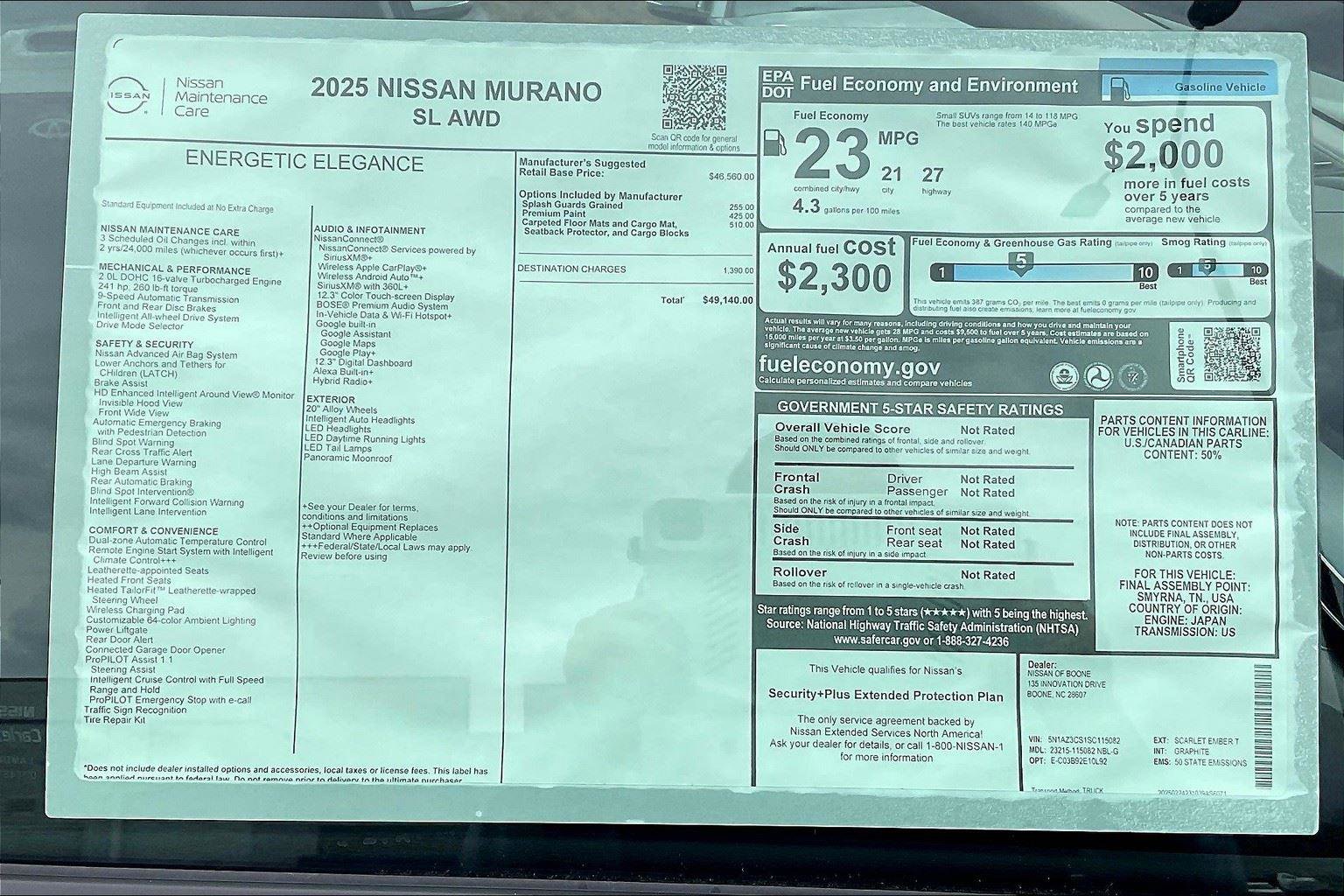 New 2025 Nissan Murano SL AWD/4WD image 14