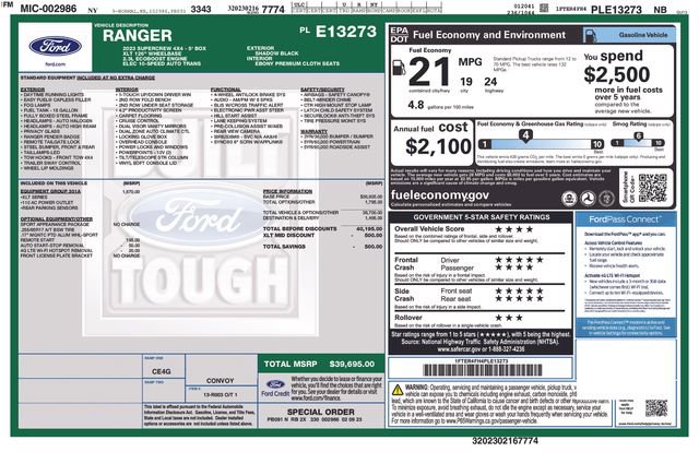 Used 2023 Ford Ranger XLT w/ Equipment Group 301A Mid AWD/4WD image 4