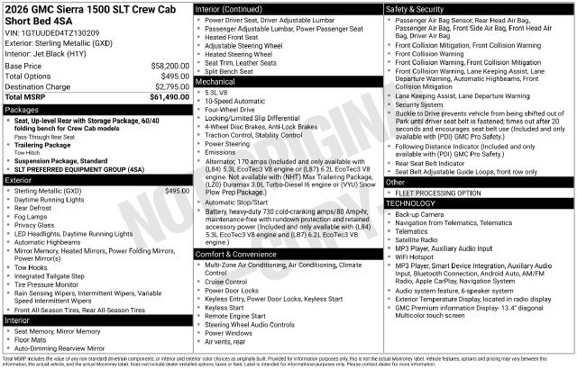 Used 2026 GMC Sierra 1500 SLT AWD/4WD image 6