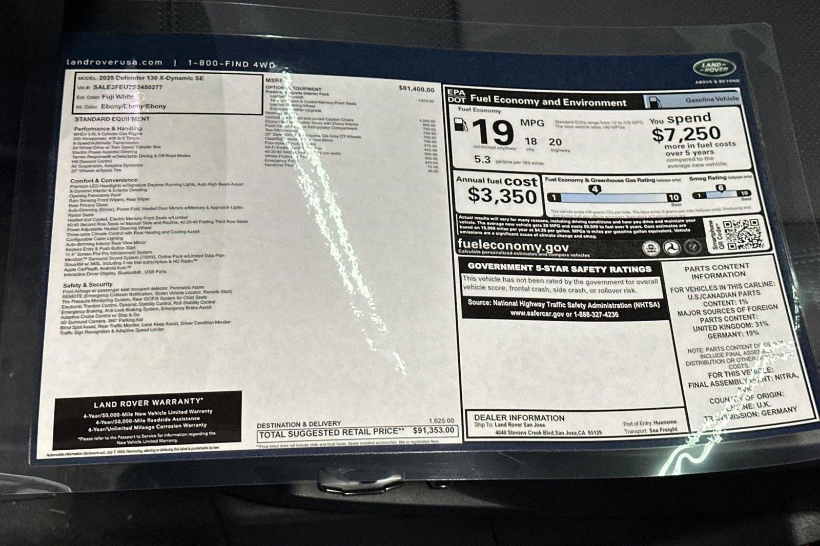 New 2025 Land Rover Defender 130 X-Dynamic SE image 32