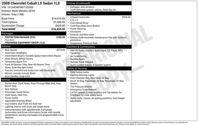 Used 2008 Chevrolet Cobalt LS w/ Protection Package image 5