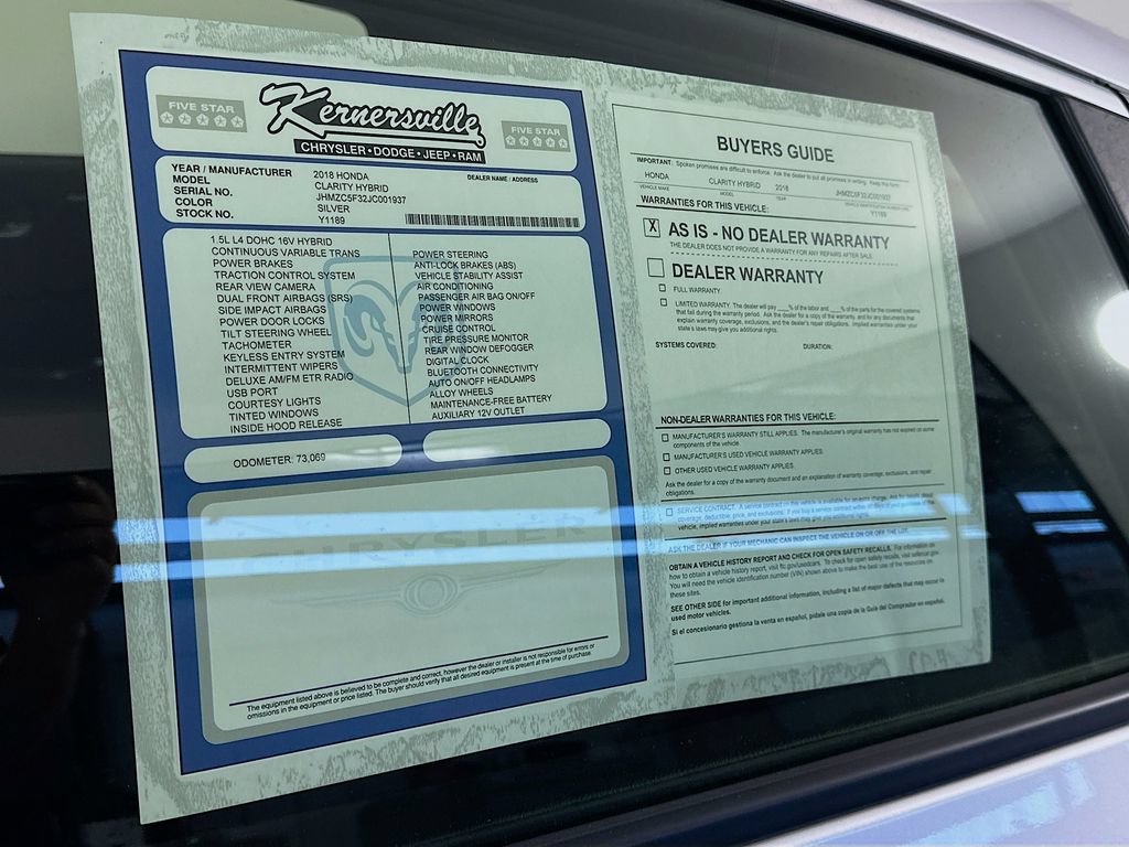 Used 2018 Honda Clarity Touring image 37