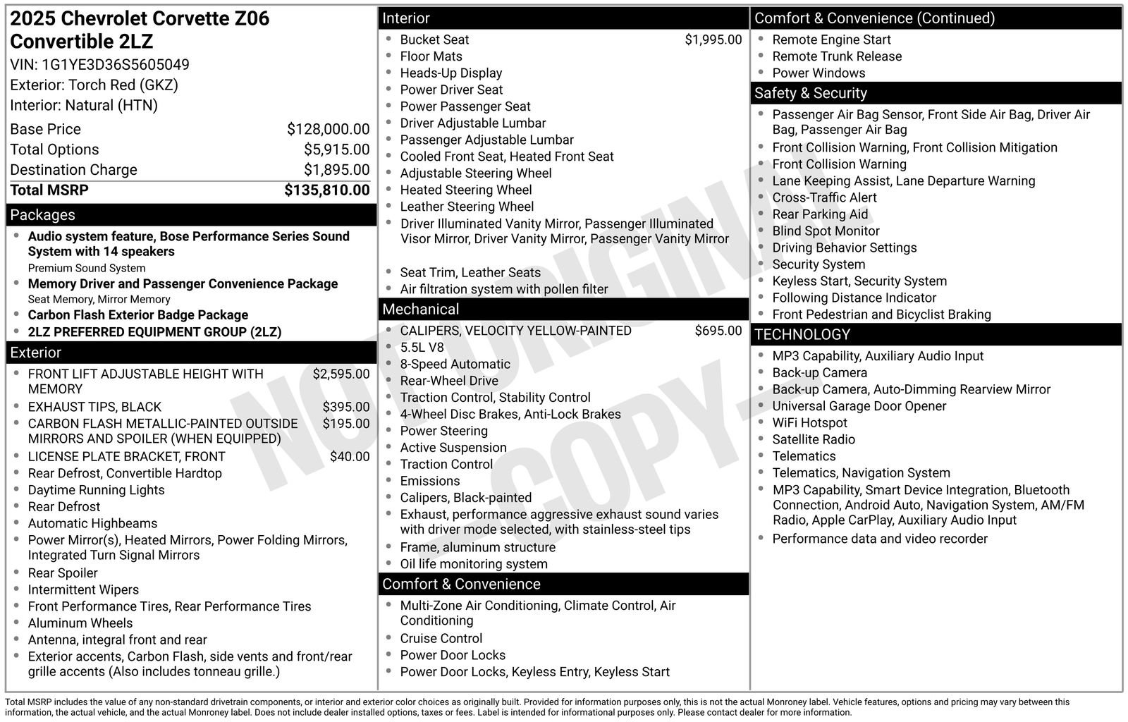 Used 2025 Chevrolet Corvette Z06 RWD image 16