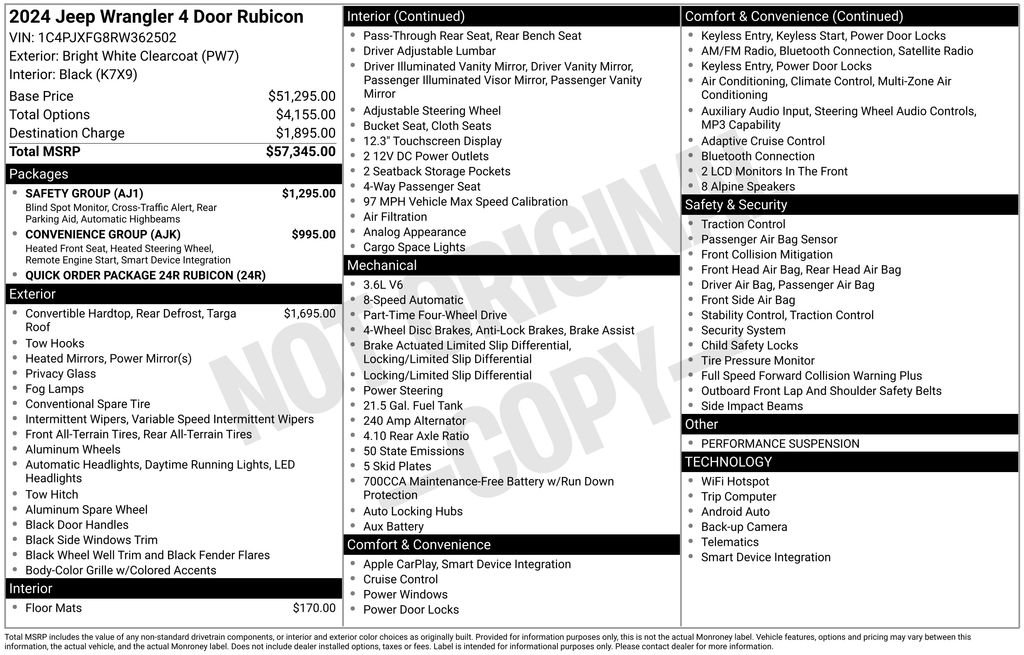 Used 2024 Jeep Wrangler Unlimited Rubicon w/ Safety Group image 6