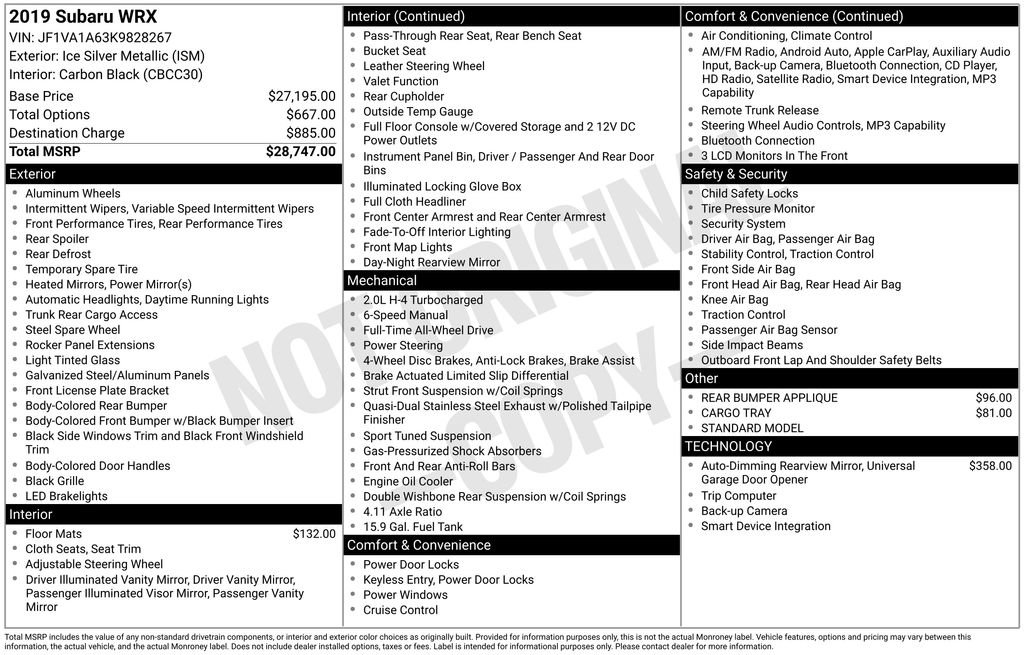 Used 2019 Subaru WRX image 31