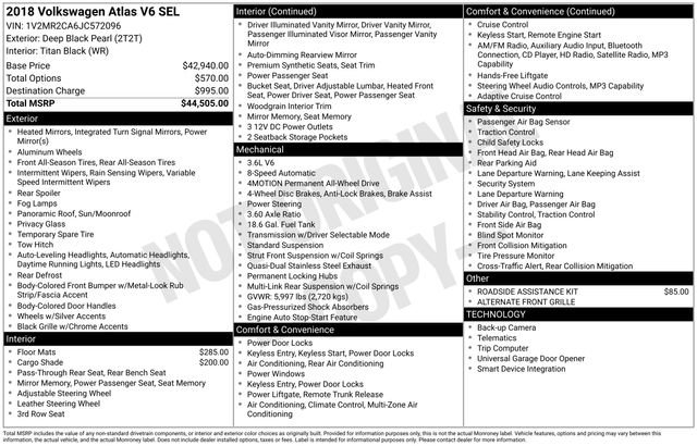 Used 2018 Volkswagen Atlas SEL AWD/4WD image 43