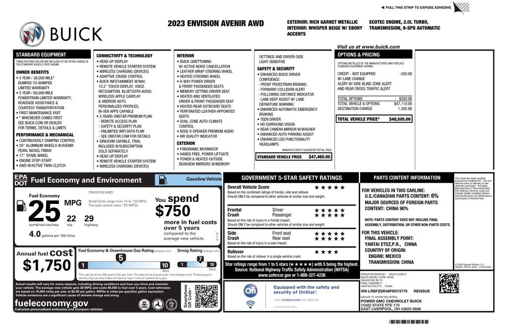 Used 2023 Buick Envision Avenir AWD/4WD image 4