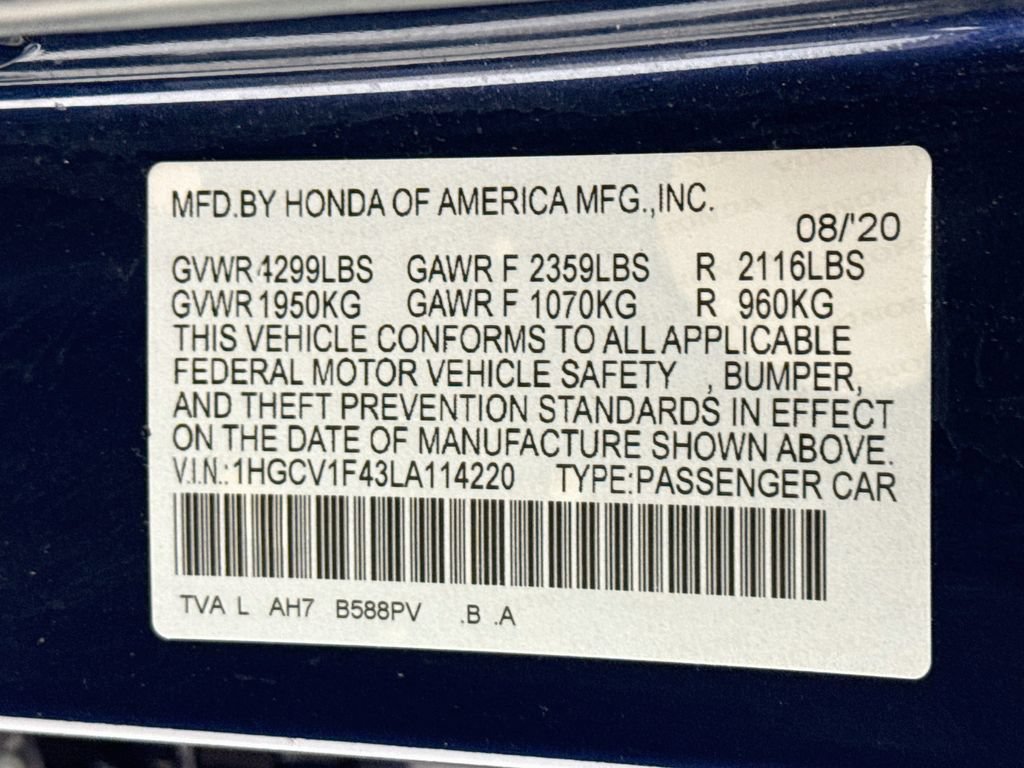 Certified 2020 Honda Accord EX image 35