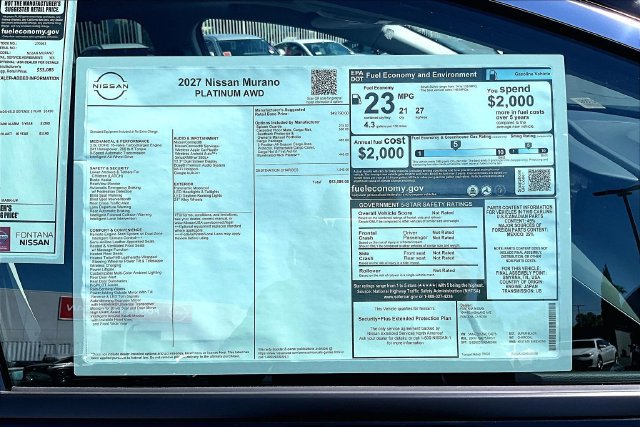 New 2027 Nissan Murano Platinum w/ Cargo Package AWD/4WD image 14