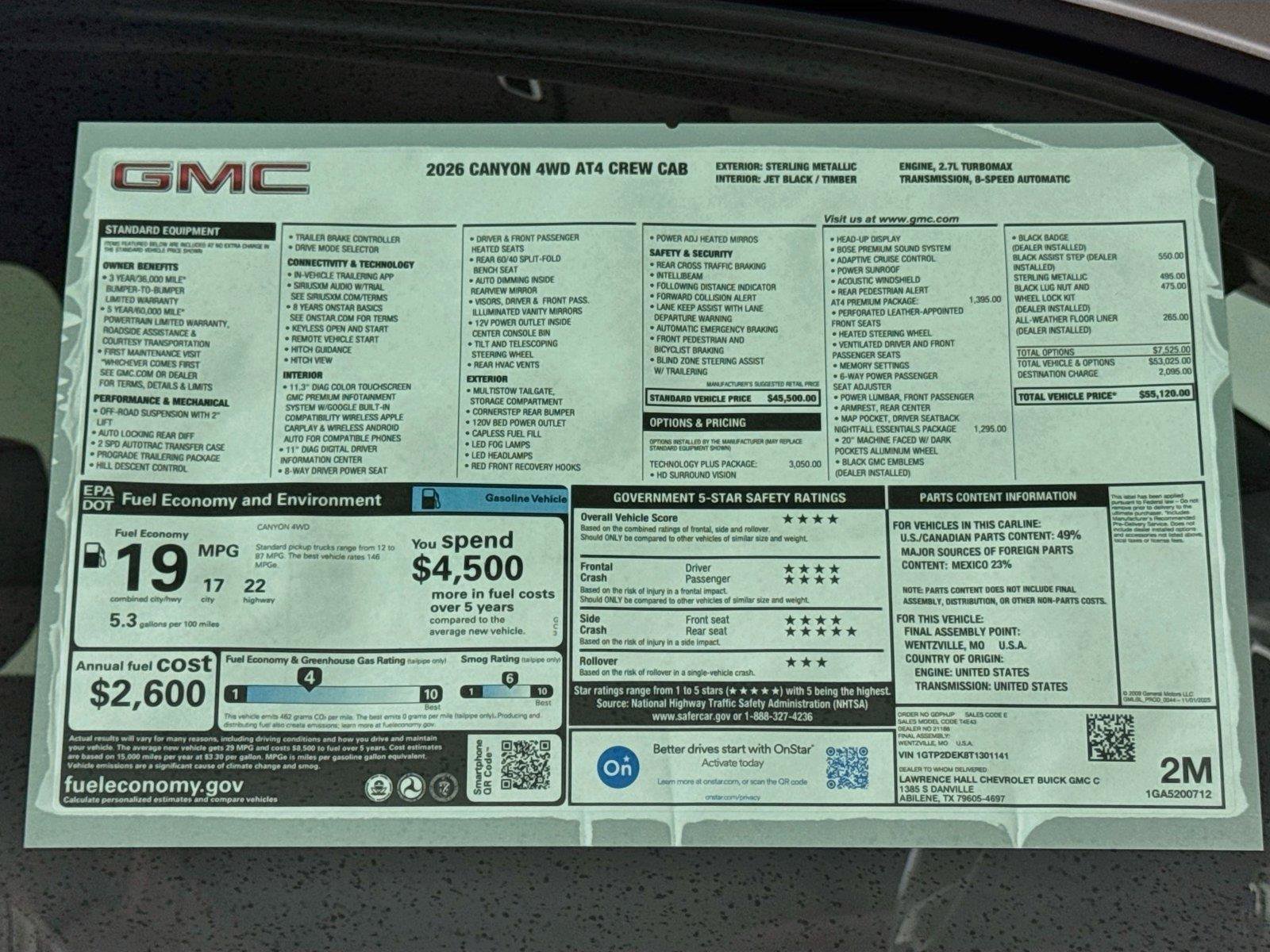 New 2026 GMC Canyon AT4 w/ Technology Plus Package AWD/4WD image 20