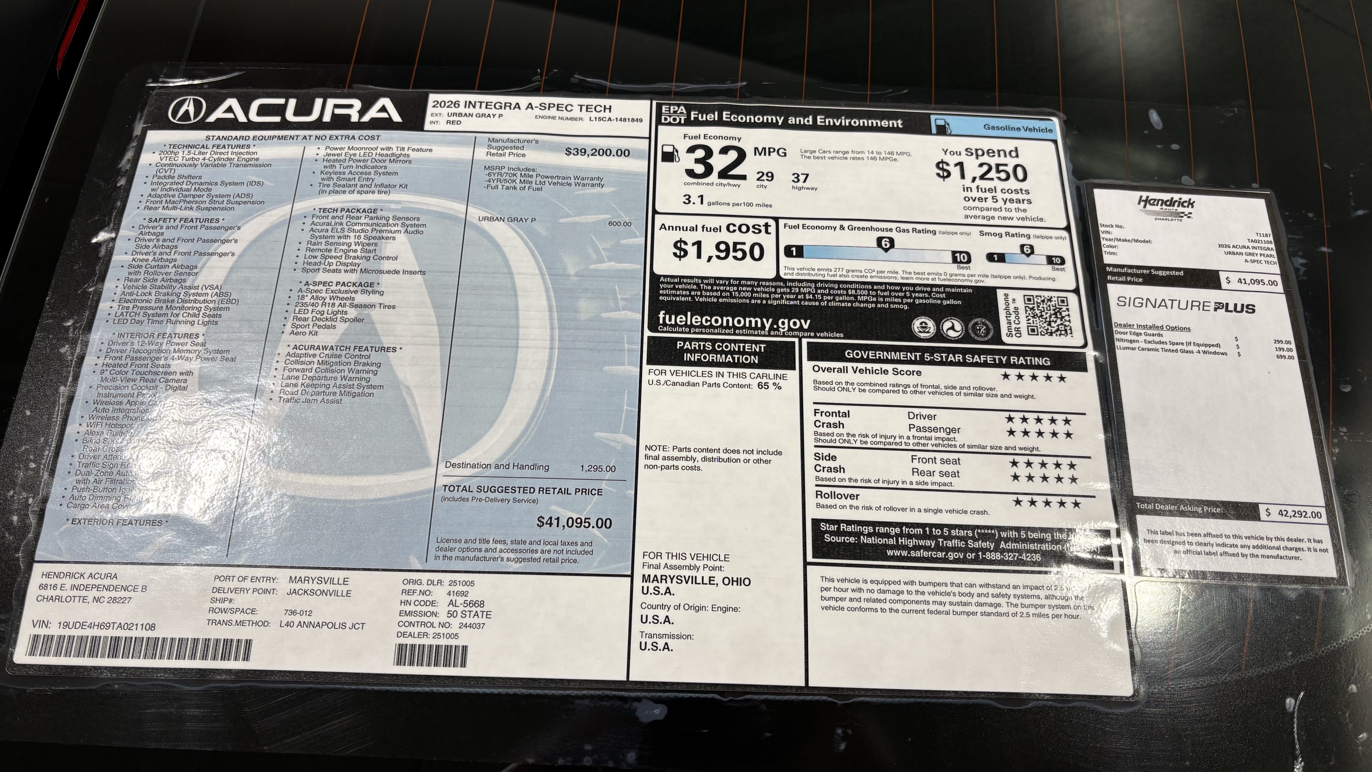 New 2026 Acura Integra A-Spec w/ Technology Package FWD image 33