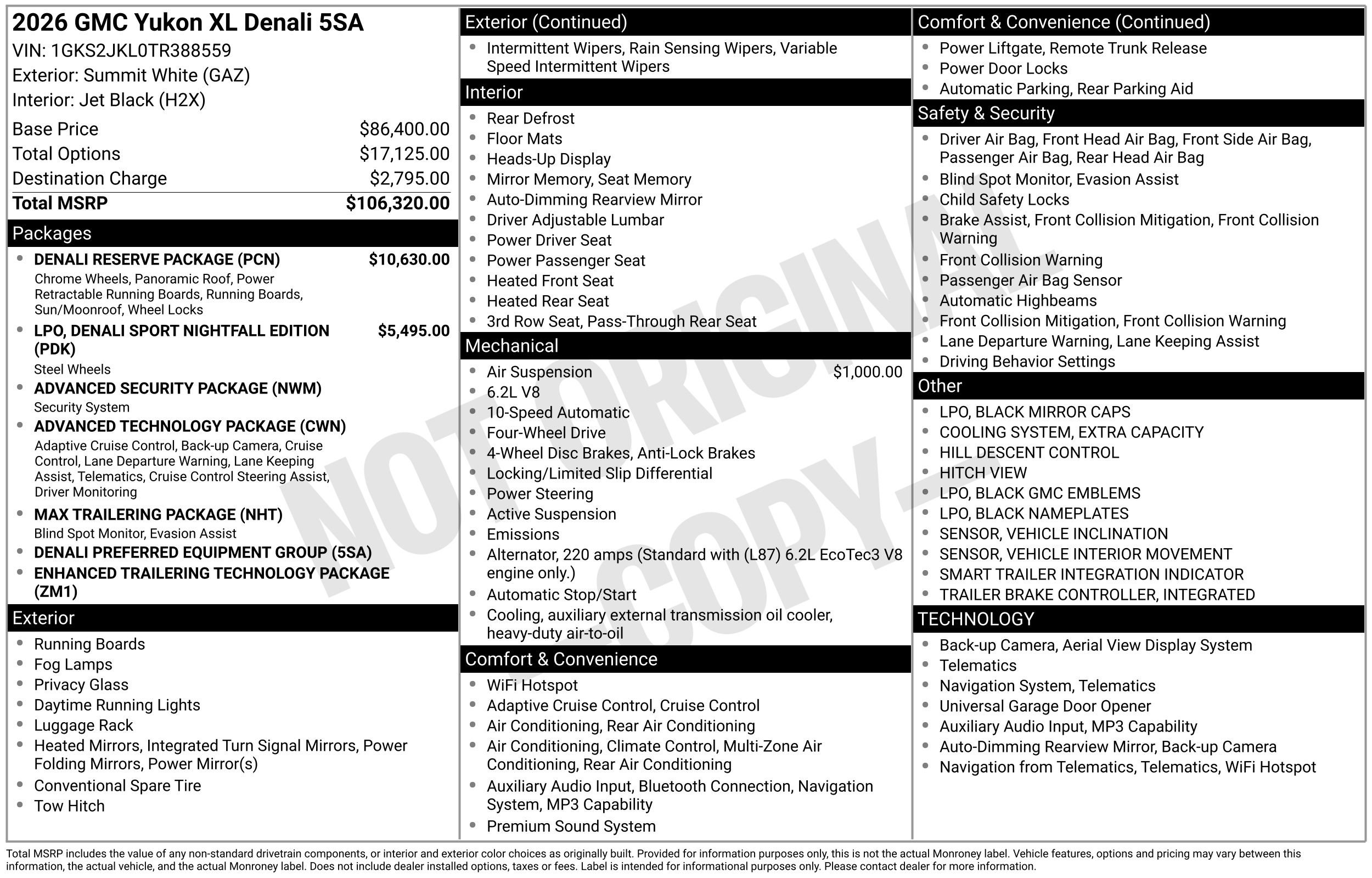 New 2026 GMC Yukon XL Denali w/ Denali Reserve Package AWD/4WD image 53