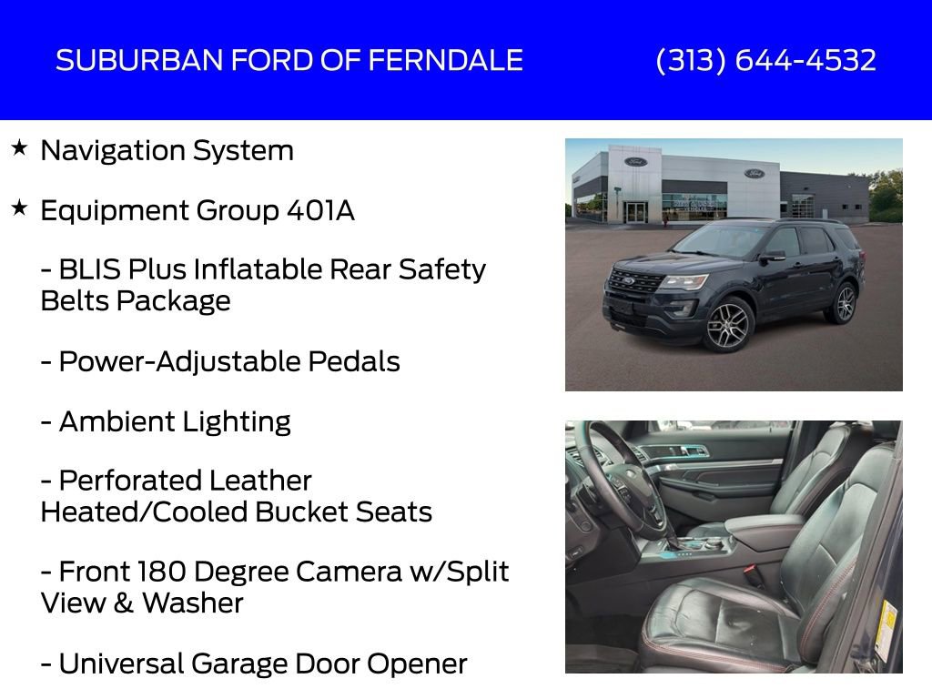 Used 2017 Ford Explorer Sport w/ Equipment Group 401A image 4