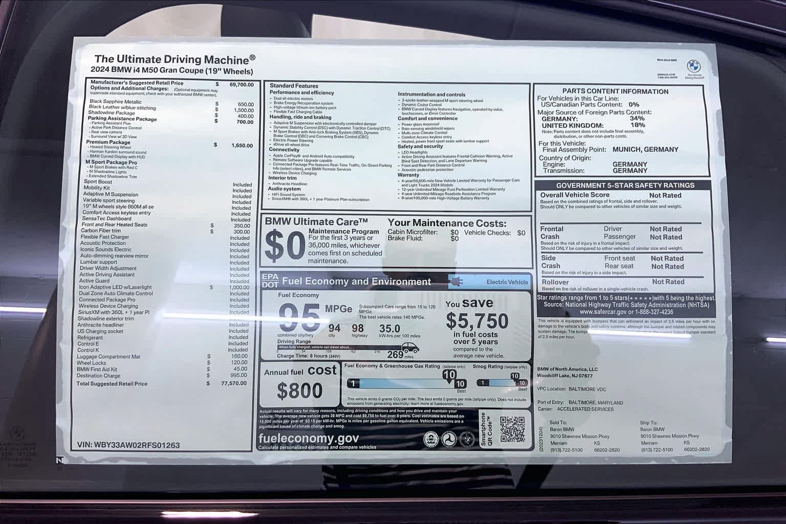 Used 2024 BMW i4 M50 w/ Premium Package AWD/4WD image 22