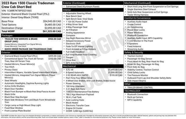 Used 2023 RAM 1500 Tradesman AWD/4WD image 13