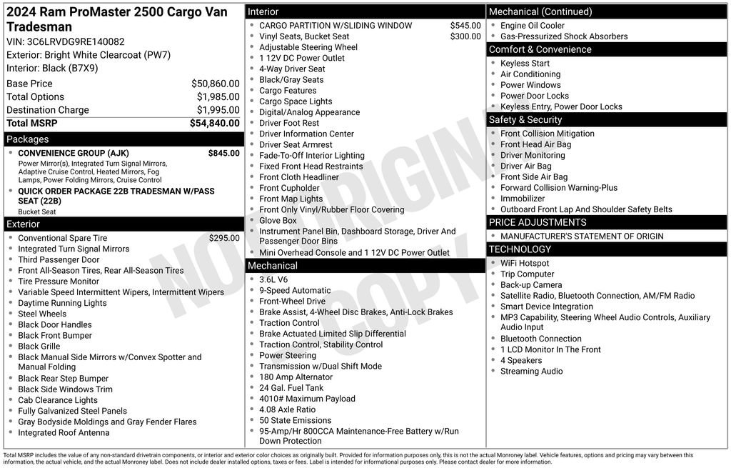 Used 2024 RAM ProMaster 2500 w/ Convenience Group FWD image 7