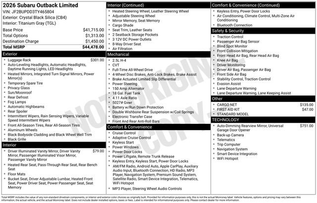 New 2026 Subaru Outback Limited image 4