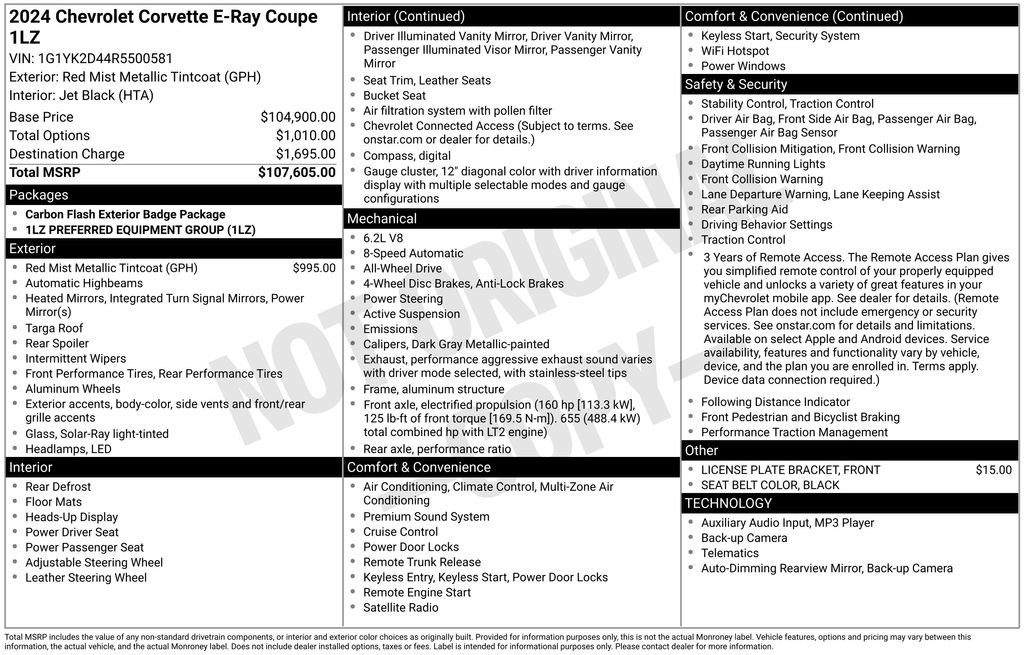 Used 2024 Chevrolet Corvette E-Ray image 26