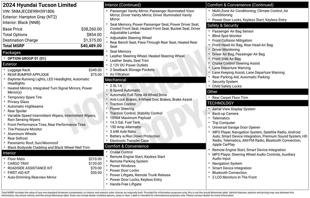 Certified 2024 Hyundai Tucson Limited AWD/4WD image 3