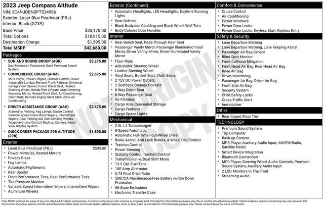 Used 2023 Jeep Compass Latitude w/ Sun and Sound Group AWD/4WD image 4