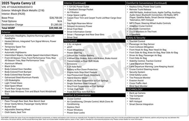 Used 2025 Toyota Camry LE image 14