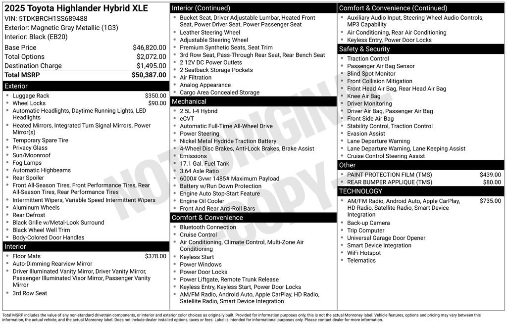 Used 2025 Toyota Highlander XLE AWD/4WD image 24