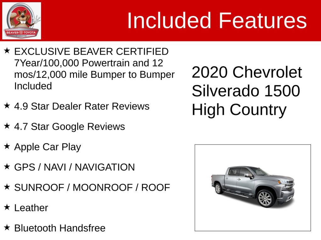 Used 2020 Chevrolet Silverado 1500 High Country w/ Technology Package AWD/4WD image 4