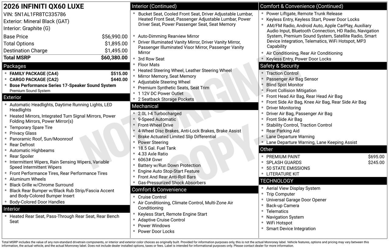 Certified 2026 INFINITI QX60 Luxe w/ Family Package image 34