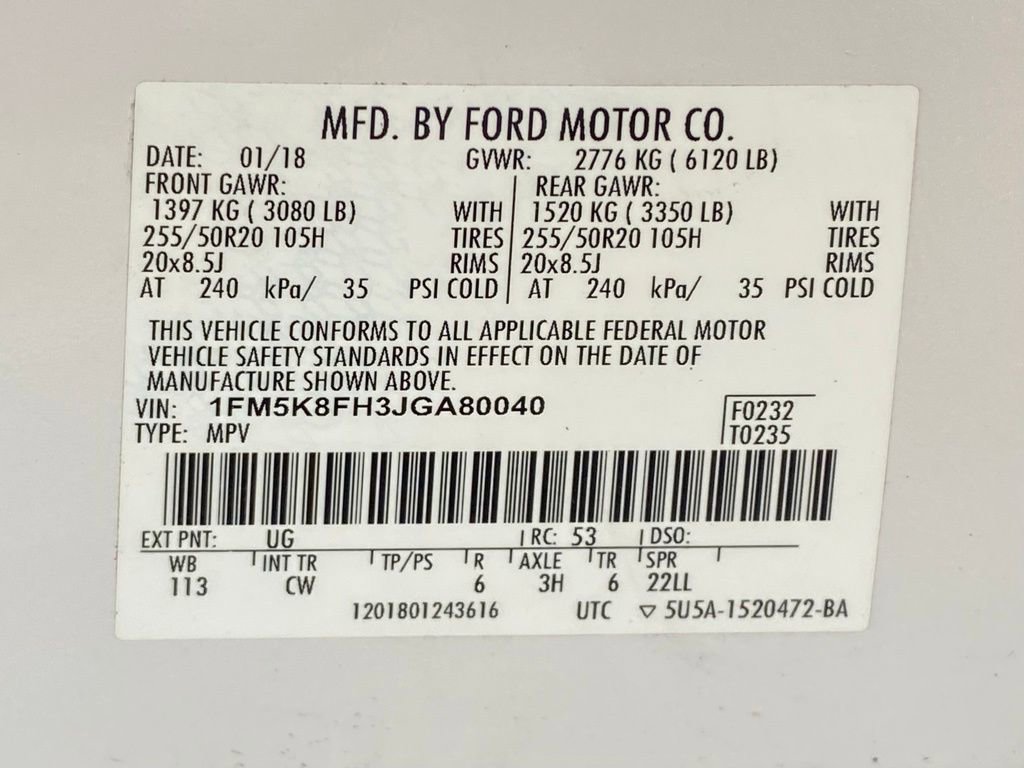 Used 2018 Ford Explorer Limited w/ Equipment Group 301A AWD/4WD image 34