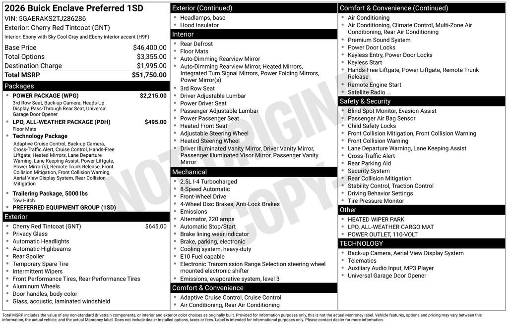New 2026 Buick Enclave Preferred w/ Power Package image 25