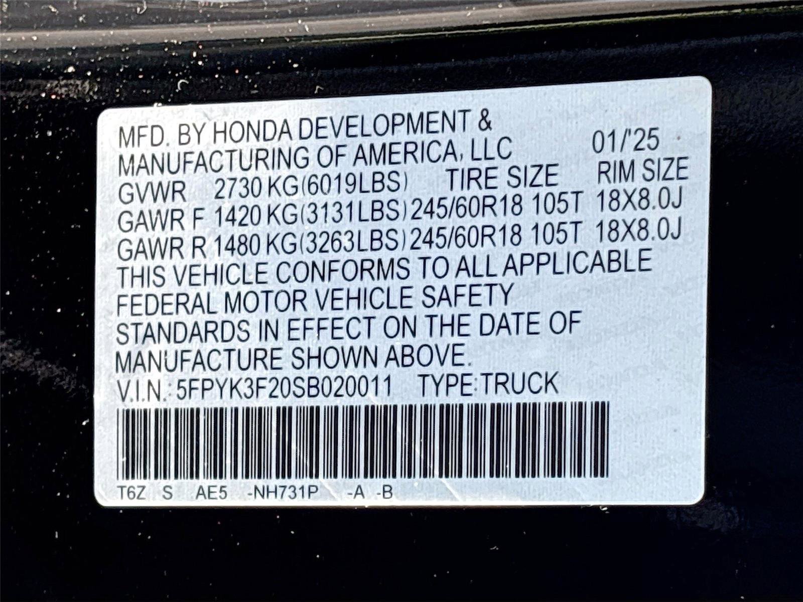 Certified 2025 Honda Ridgeline Sport+ image 36