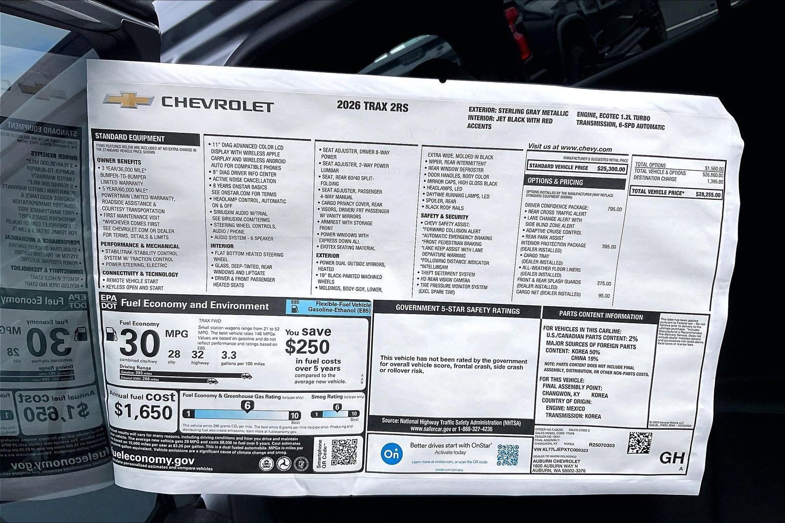 New 2026 Chevrolet Trax RS w/ Driver Confidence Package image 14