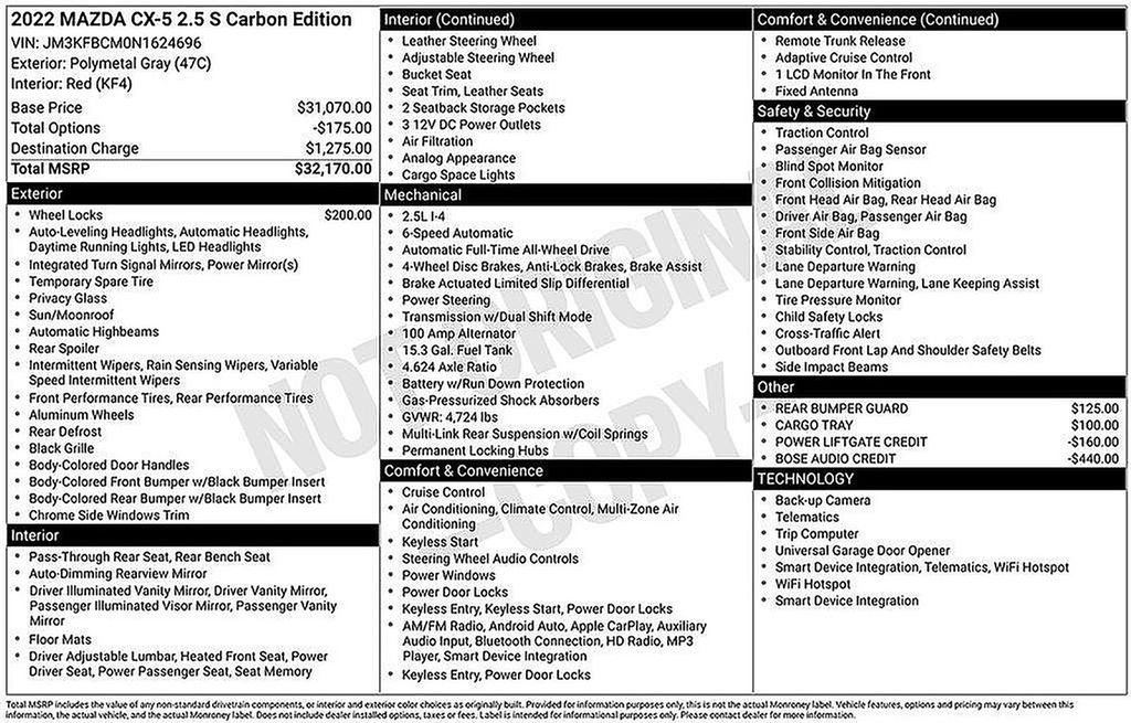Used 2022 MAZDA CX-5 Carbon Edition image 9