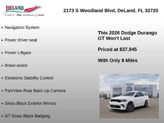 New 2026 Dodge Durango GT w/ Blacktop Package RWD image 15
