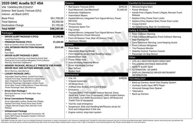 Used 2020 GMC Acadia SLT w/ Driver Alert Package II image 43