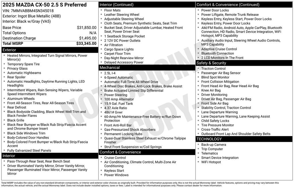 Certified 2025 MAZDA CX-50 AWD 2.5 S w/ Preferred Package image 4